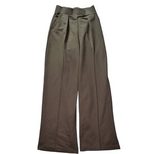 HM Women XS Olive Green Wide Leg High Waist Pleated Jersey Trousers Pants